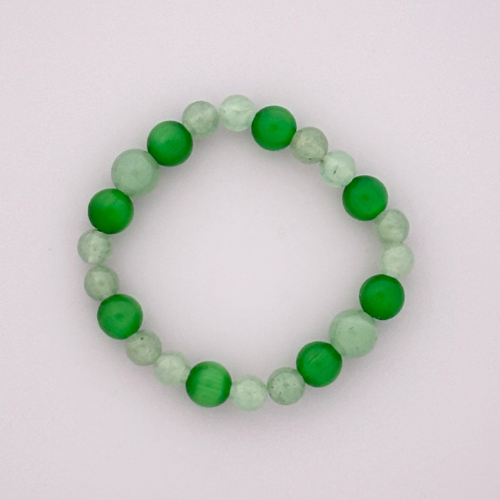 【心身の健康】安らぎと浄化のグリーンブレスレット（14cm）