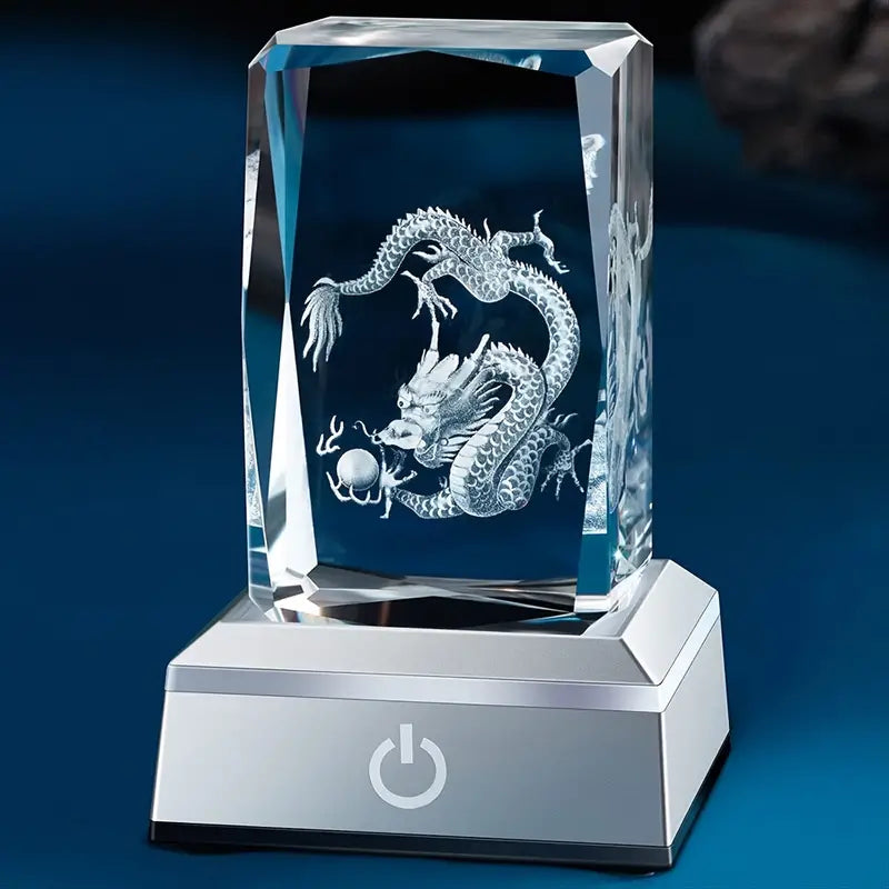 輝く龍神様のクリスタルオブジェ
